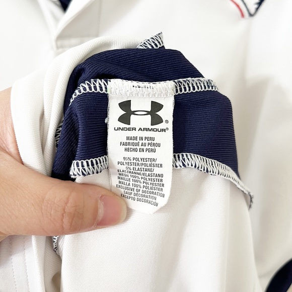 Under Armour Men's New England Patriots White Embroidered Polo Shirt Size Large - Picture 7 of 9